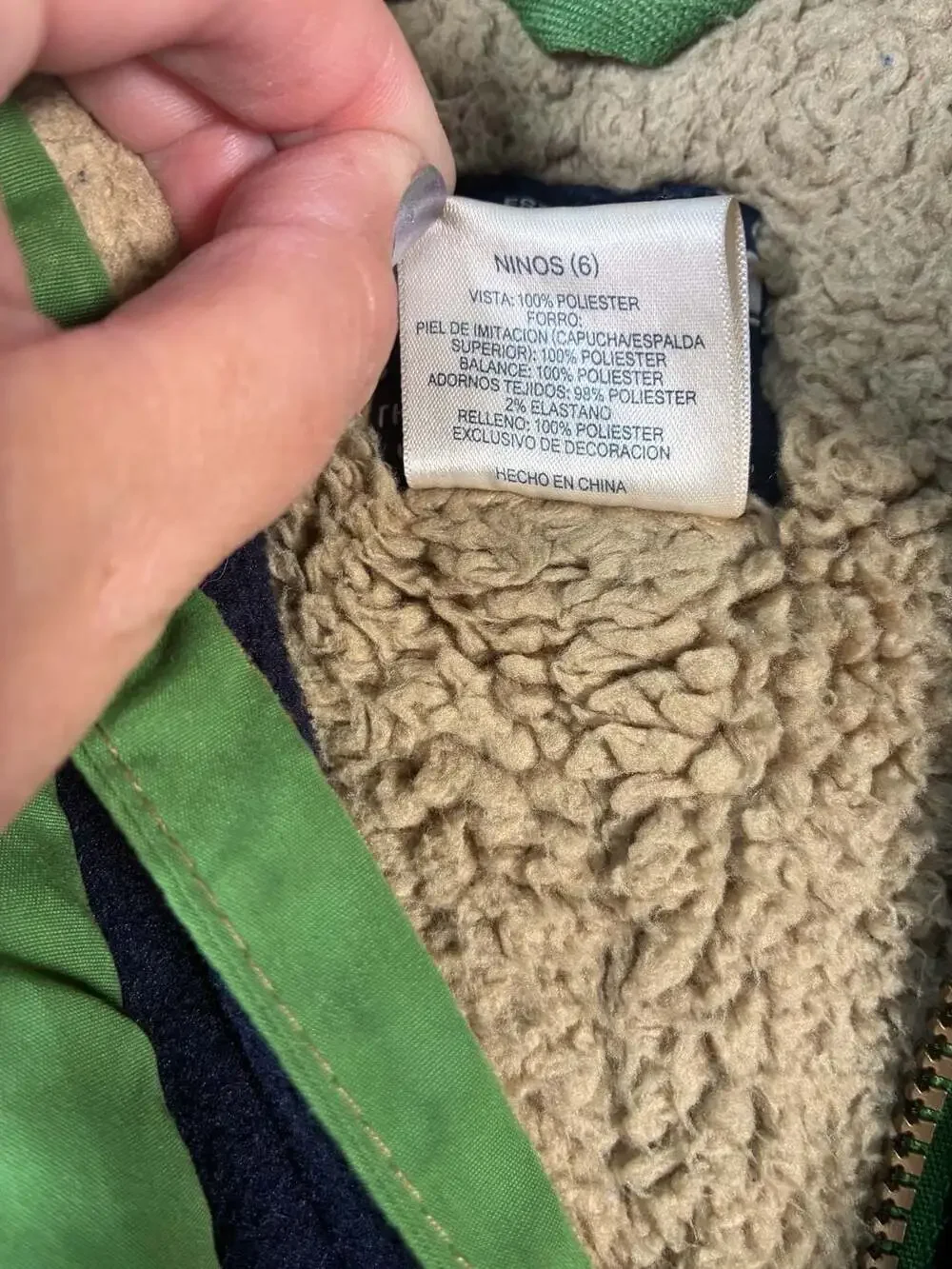 OshKosh B'gosh Boys Green Sherpa-Lined Field Jacket with Badge Detail